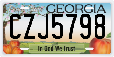 GA license plate CZJ5798