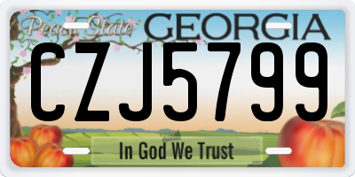 GA license plate CZJ5799