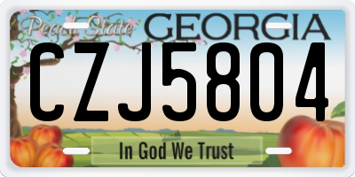 GA license plate CZJ5804