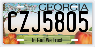 GA license plate CZJ5805