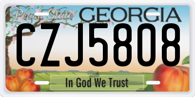 GA license plate CZJ5808