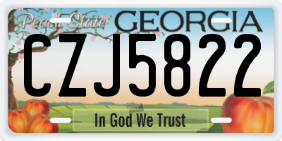 GA license plate CZJ5822