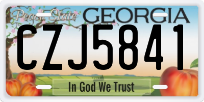 GA license plate CZJ5841