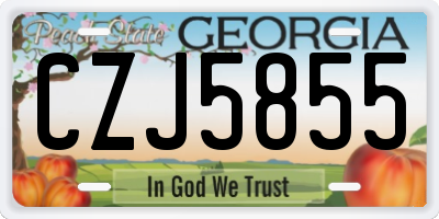 GA license plate CZJ5855