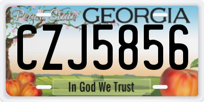 GA license plate CZJ5856