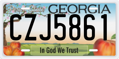 GA license plate CZJ5861