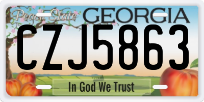 GA license plate CZJ5863