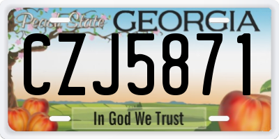 GA license plate CZJ5871