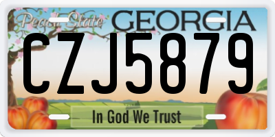 GA license plate CZJ5879