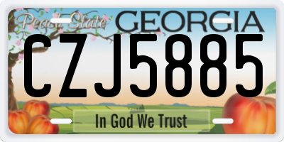 GA license plate CZJ5885