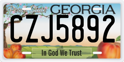 GA license plate CZJ5892