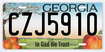 GA license plate CZJ5910