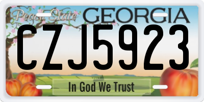 GA license plate CZJ5923
