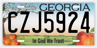GA license plate CZJ5924