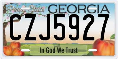 GA license plate CZJ5927