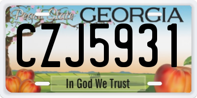 GA license plate CZJ5931