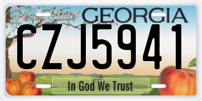 GA license plate CZJ5941