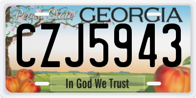 GA license plate CZJ5943