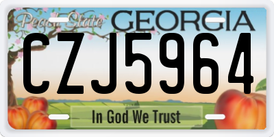 GA license plate CZJ5964