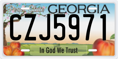 GA license plate CZJ5971