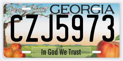 GA license plate CZJ5973