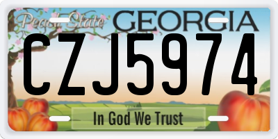 GA license plate CZJ5974