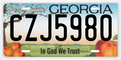 GA license plate CZJ5980