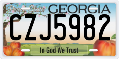 GA license plate CZJ5982