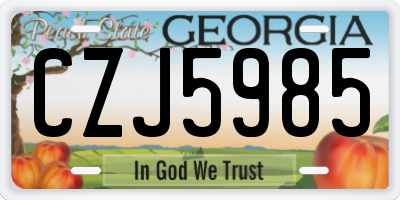 GA license plate CZJ5985