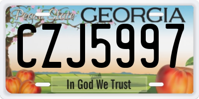 GA license plate CZJ5997