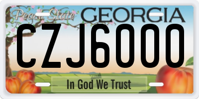 GA license plate CZJ6000