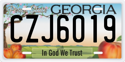 GA license plate CZJ6019