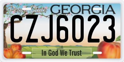 GA license plate CZJ6023