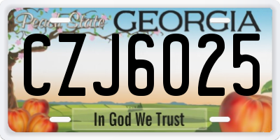 GA license plate CZJ6025