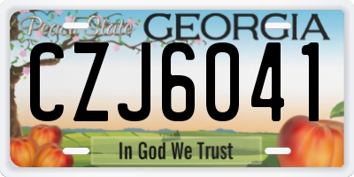 GA license plate CZJ6041