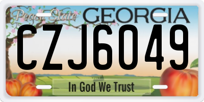 GA license plate CZJ6049