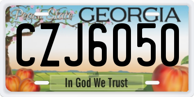 GA license plate CZJ6050