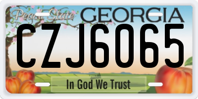 GA license plate CZJ6065