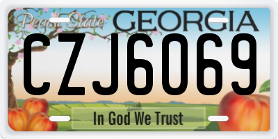 GA license plate CZJ6069