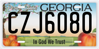 GA license plate CZJ6080