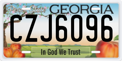 GA license plate CZJ6096