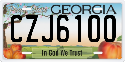 GA license plate CZJ6100