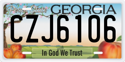 GA license plate CZJ6106