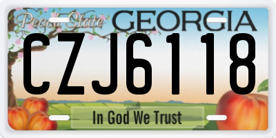 GA license plate CZJ6118