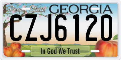 GA license plate CZJ6120