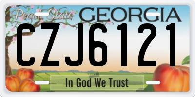 GA license plate CZJ6121