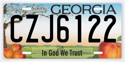GA license plate CZJ6122