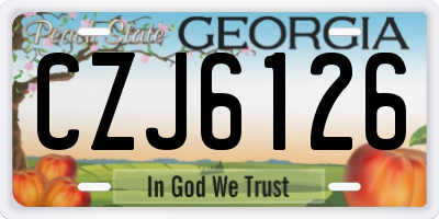 GA license plate CZJ6126