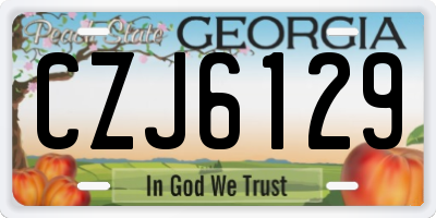 GA license plate CZJ6129