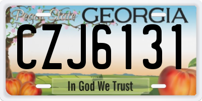 GA license plate CZJ6131